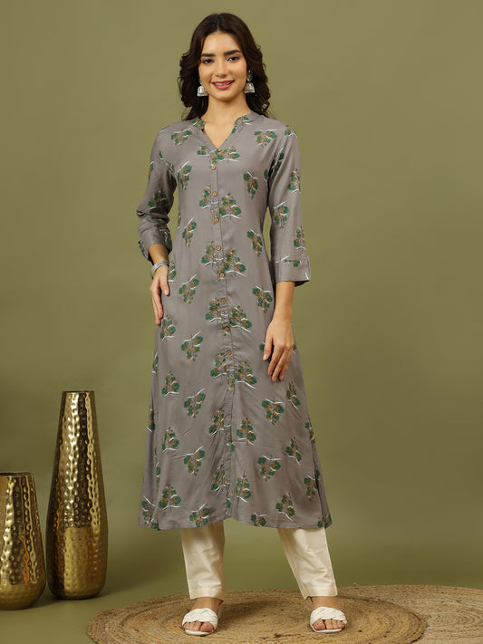 Women Floral Printed Festive A-Line Kurta