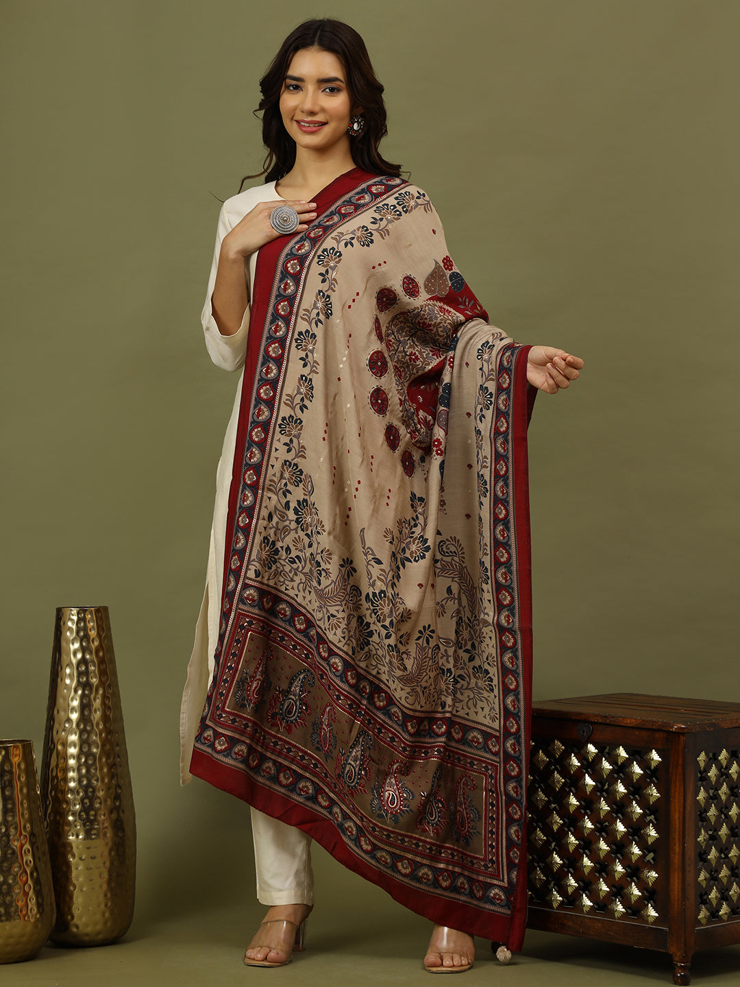 Zari Spark Beige Suit