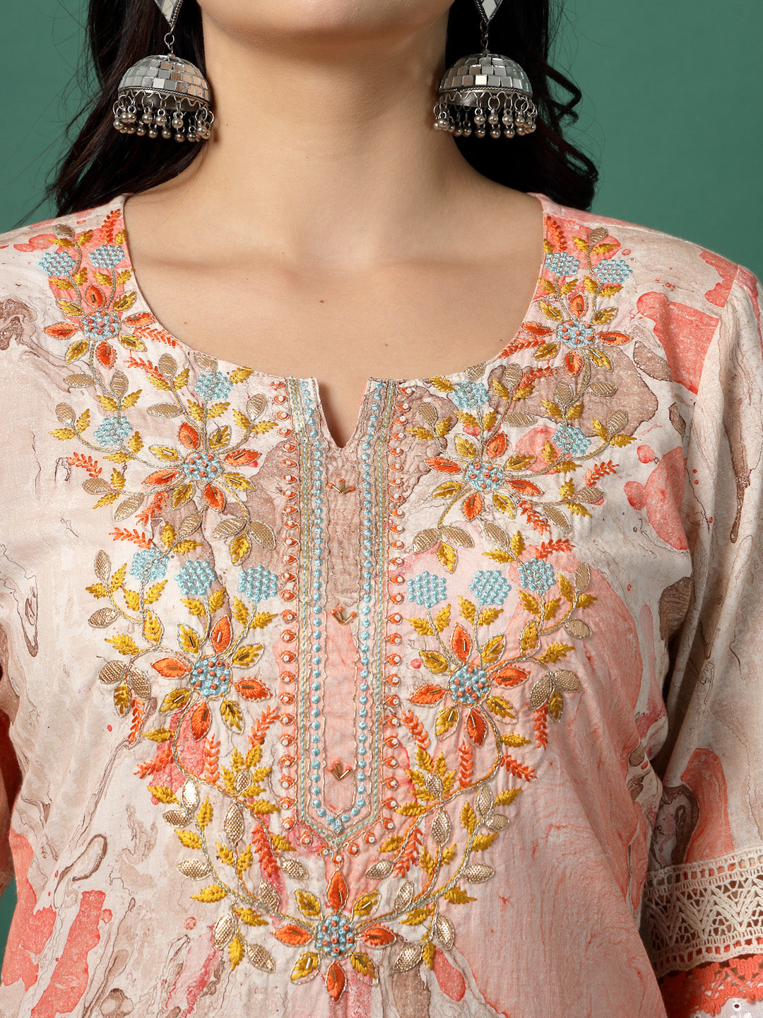 Women Multi-Color Embroidered Straight Kurta