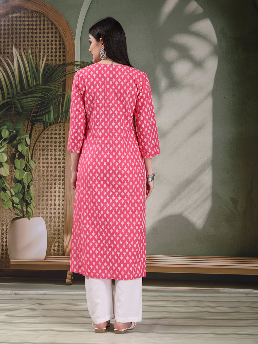 Graceful Pink Embroidered Kurti