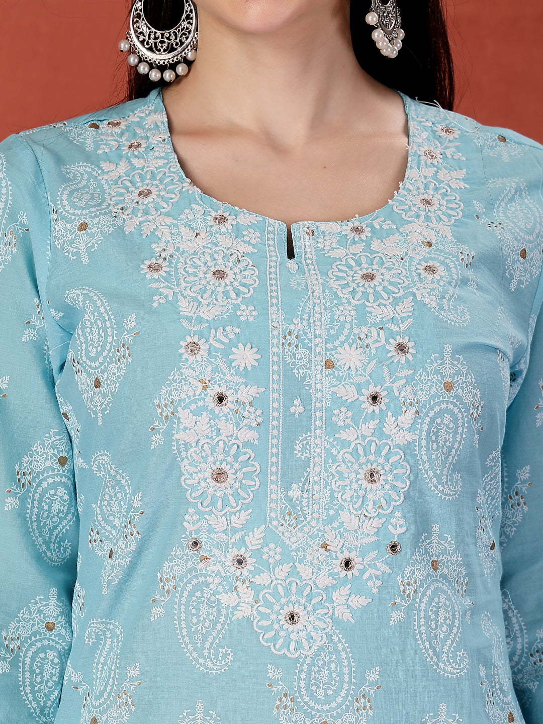 Boho Turquoise Blue Kurti