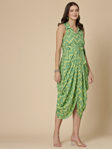 RAMA'S Women Green Color Printed Jumpsuit