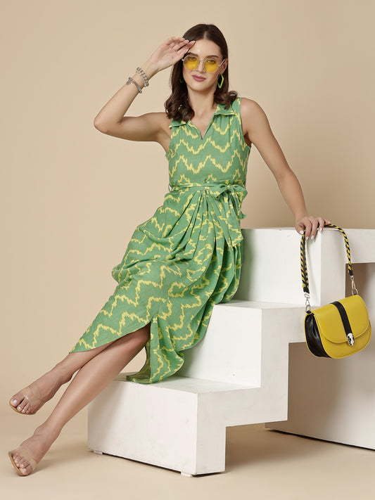 RAMA'S Women Green Color Printed Jumpsuit