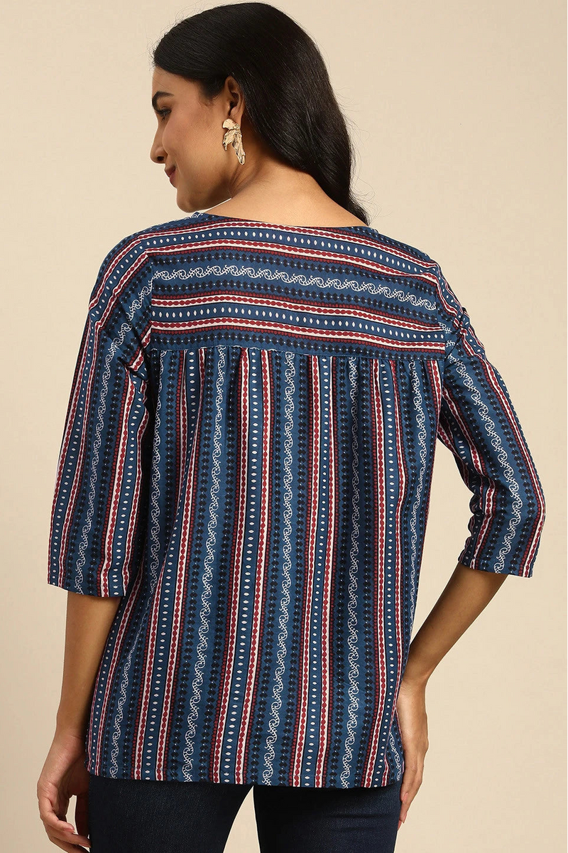 back view indigo top women
