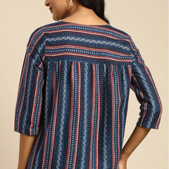 back view indigo top women
