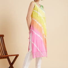 Multicolor Tie-Dye Straight Kurta Side