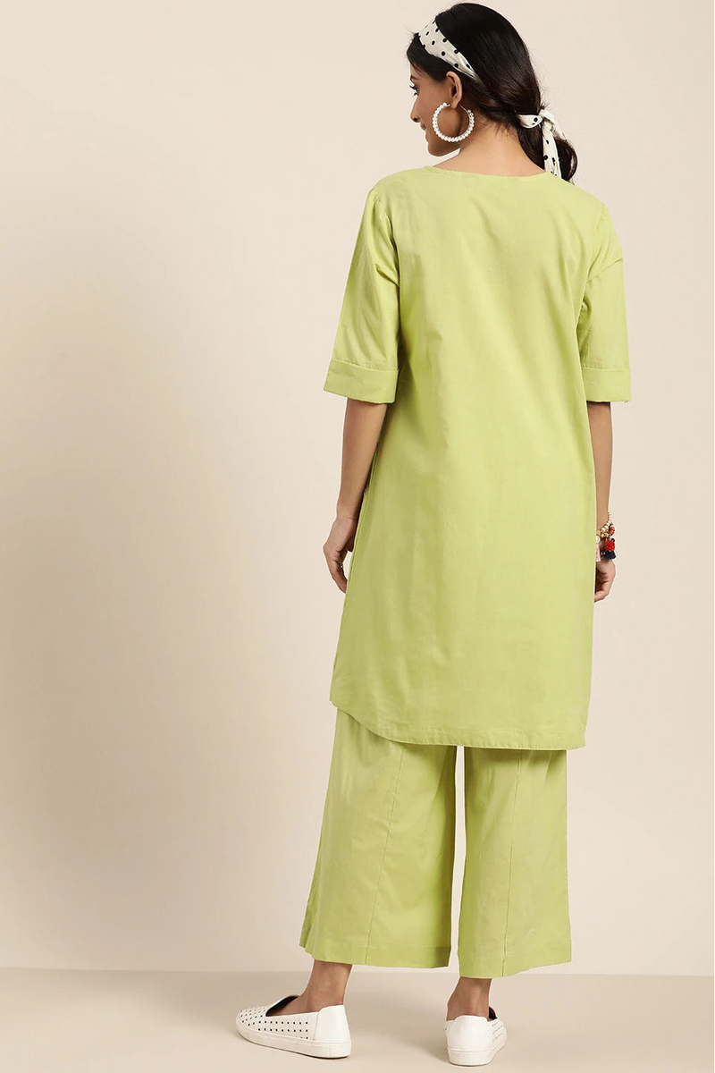 Back view kurta palazzo ethnic set
