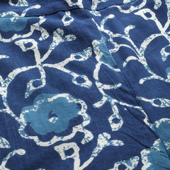 Women Blue Floral Printed Cotton Trousers