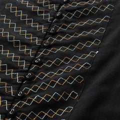 Black Printed Peplum Kurta