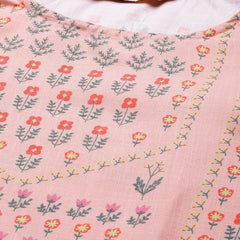 Women pink printed straight kurta
