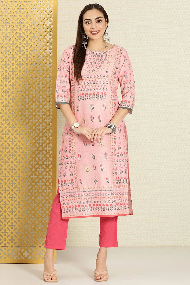 Front view floral kurta women
