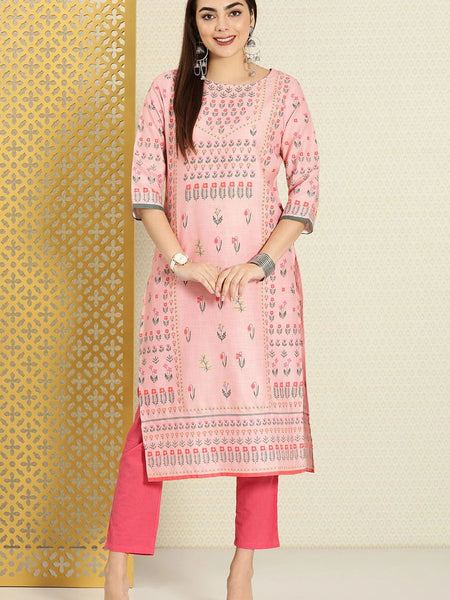 Front view floral kurta women
