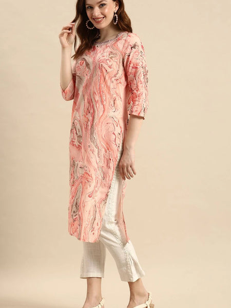 Side view marble print kurta
