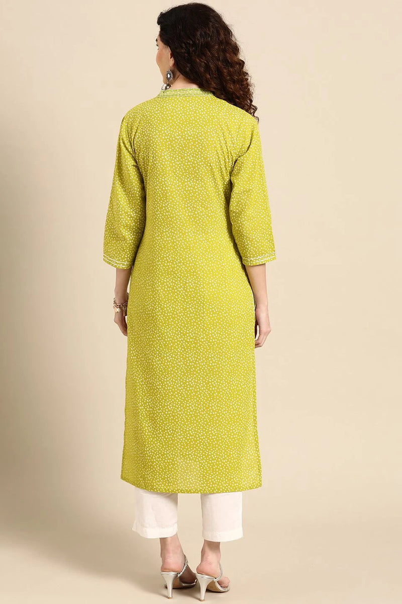 Back view embroidered kurta women
