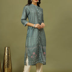 Women Floral Printed Festive Straight Kurta