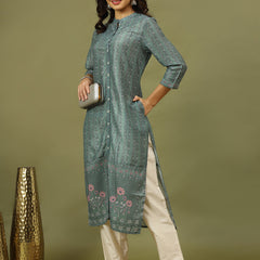 Women Floral Printed Festive Straight Kurta
