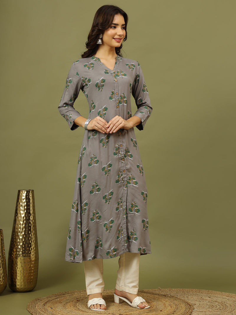 Women Floral Printed Festive A-Line Kurta