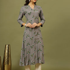 Women Floral Printed Festive A-Line Kurta