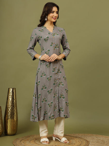 Women Floral Printed Festive A-Line Kurta