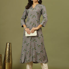 Women Floral Printed Festive A-Line Kurta