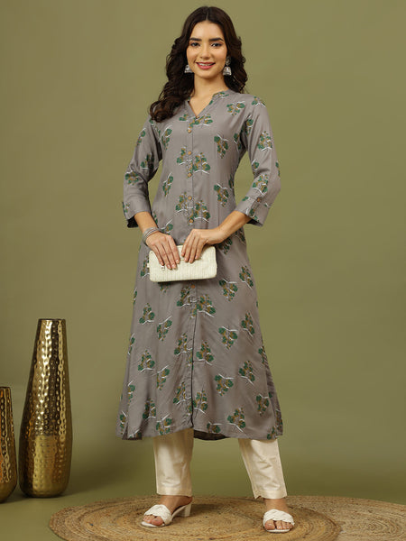 Women Floral Printed Festive A-Line Kurta