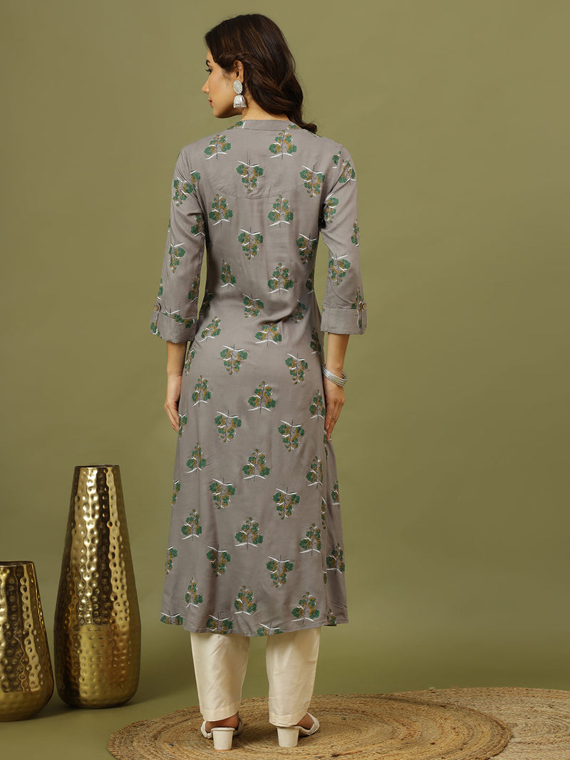 Women Floral Printed Festive A-Line Kurta
