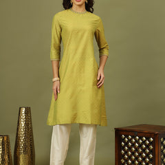 Polka Dots Printed Festive Straight Kurta