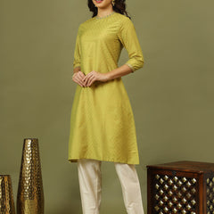Polka Dots Printed Festive Straight Kurta