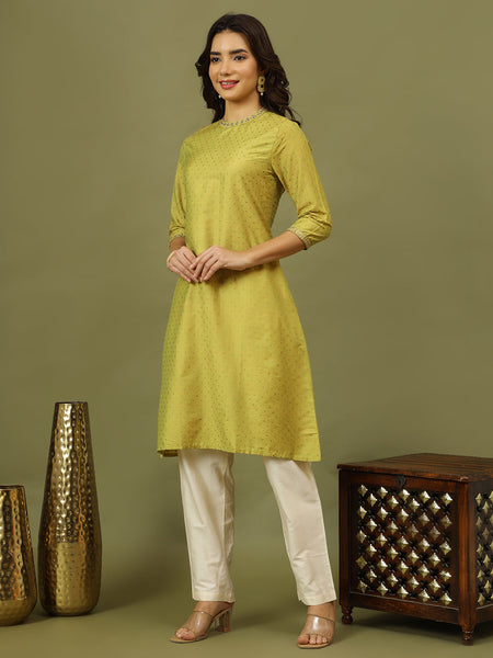 Polka Dots Printed Festive Straight Kurta