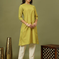 Polka Dots Printed Festive Straight Kurta