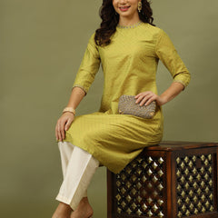 Polka Dots Printed Festive Straight Kurta