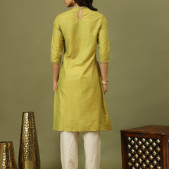 Polka Dots Printed Festive Straight Kurta