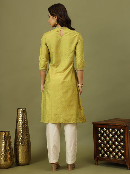 Polka Dots Printed Festive Straight Kurta