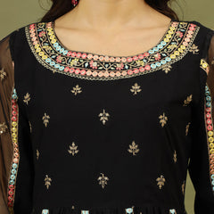 Women Floral Embroidered Cotton Kurta with Trousers & Dupatta