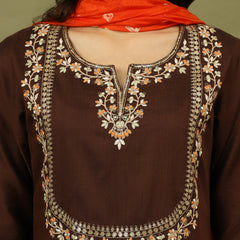 Women Floral Embroidered Kurta with Trousers & Dupatta