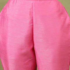 Women Bandhani Printed Silk Kurta with Trousers & Dupatta