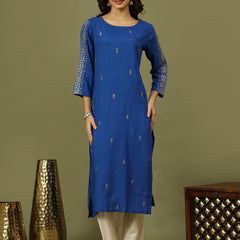 Women Ethnic Motifs Embroidered Festive Straight Kurta