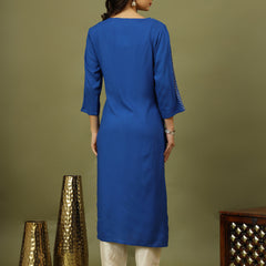 Women Ethnic Motifs Embroidered Festive Straight Kurta