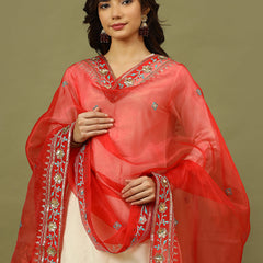 Women Solid Festive Straight Kurta with Trousers & Embroidery Dupatta SetSet