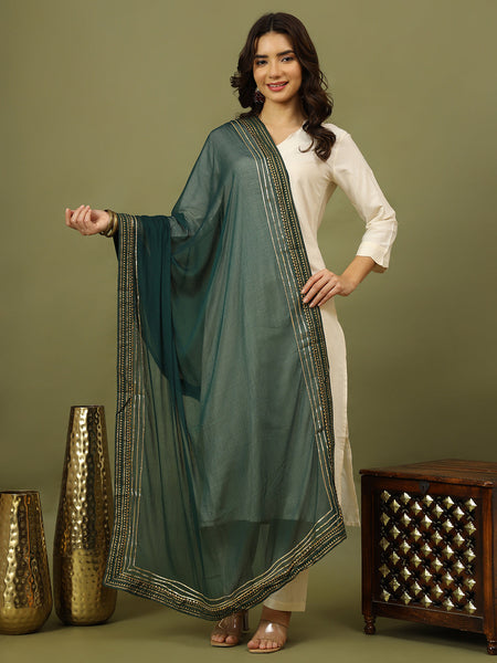 Women Solid Kurta with Trousers & Dupatta