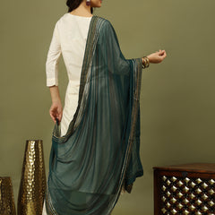 Women Solid Kurta with Trousers & Dupatta