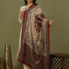 Women Solid Kurta with Trousers & Printed Dupatta