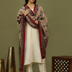 Women Solid Kurta with Trousers & Printed Dupatta