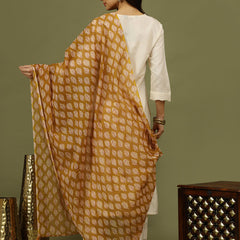Women Solid Kurta with Trousers & Floral Printed Dupatta