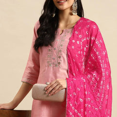 party wear pink ethnic kurta suit

