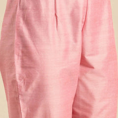 pink embroidered kurta set for women
