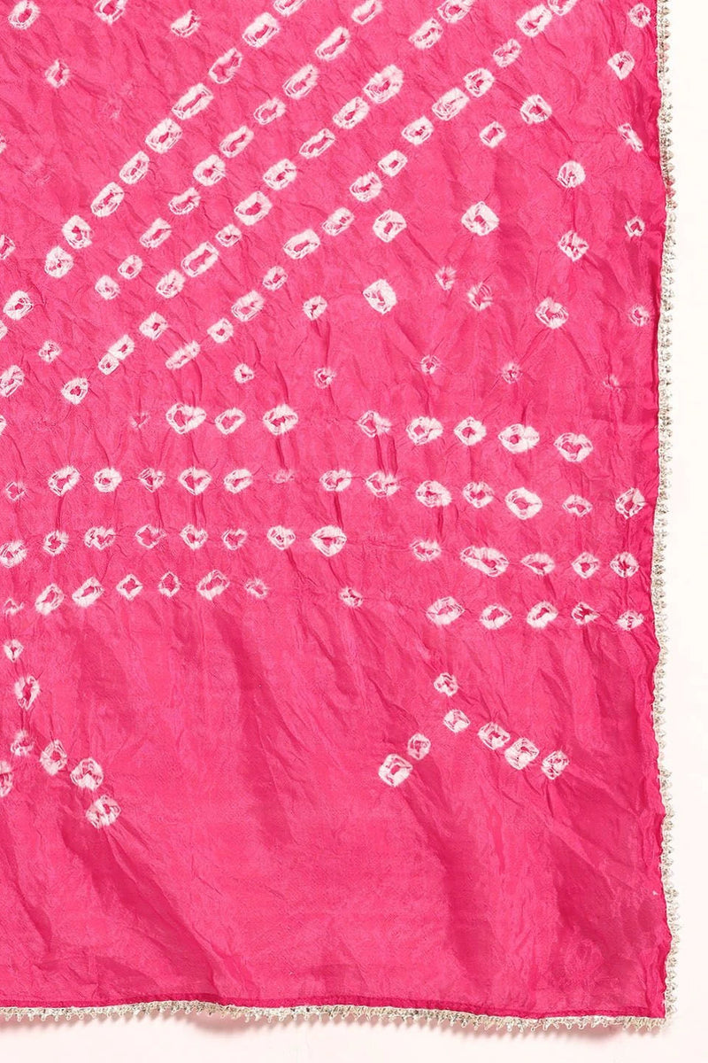 women festive pink kurta with dupatta
