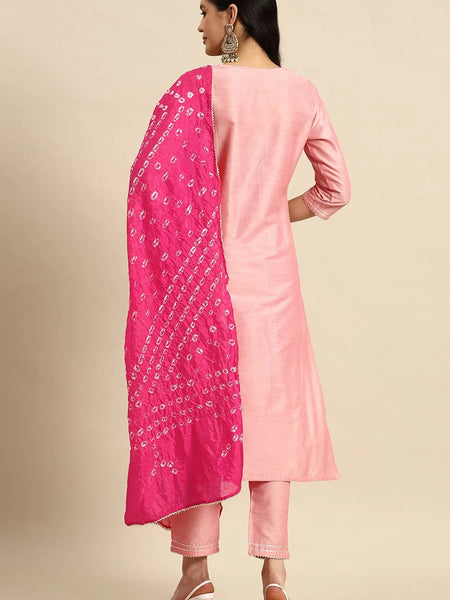 ethnic pink kurta trouser set
