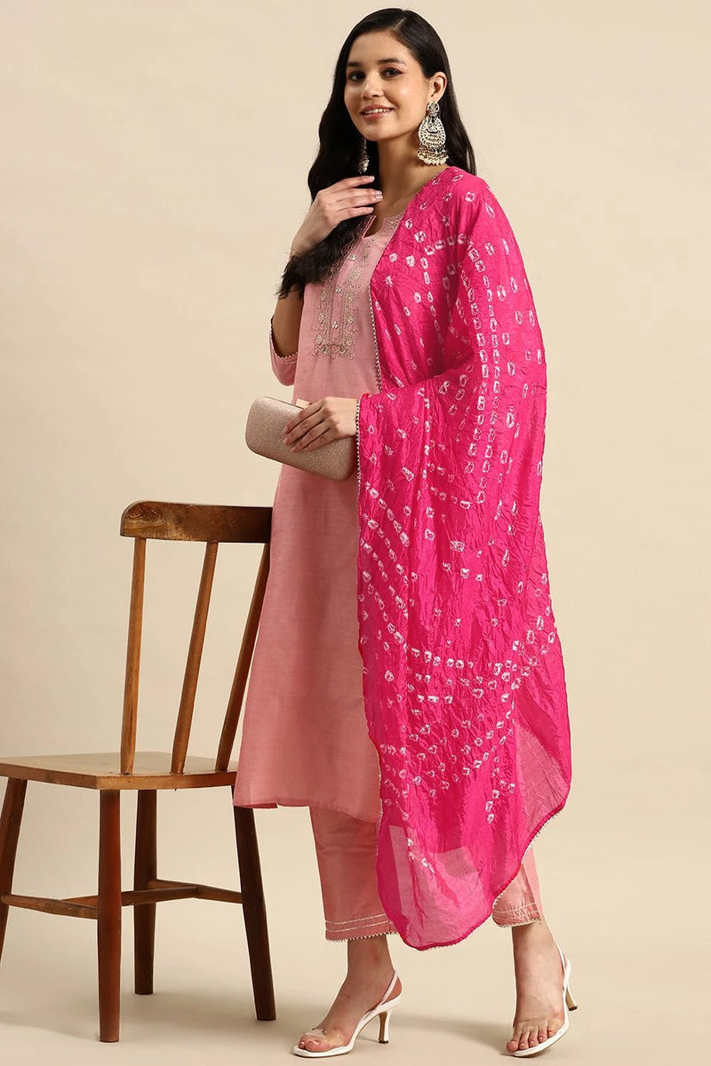 bandhani dupatta kurta set women
