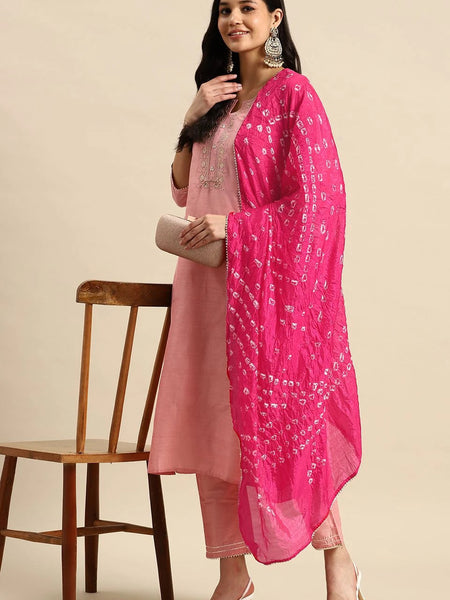 bandhani dupatta kurta set women
